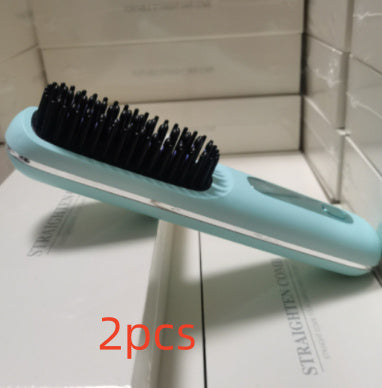 Wireless Hair Straightener Brush, Fast Heating, USB Rechargeable