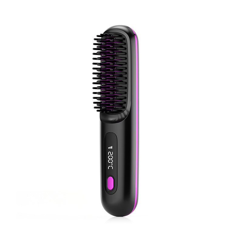 Wireless Hair Straightener Brush, Fast Heating, USB Rechargeable