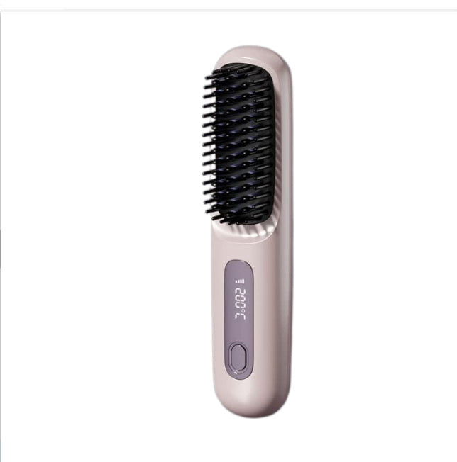 Wireless Hair Straightener Brush, Fast Heating, USB Rechargeable