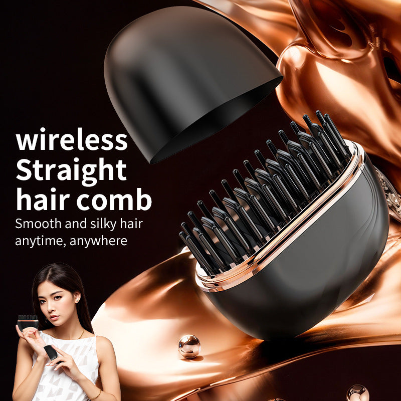 Mini Portable Hair Straightener Comb – Wireless & Safe