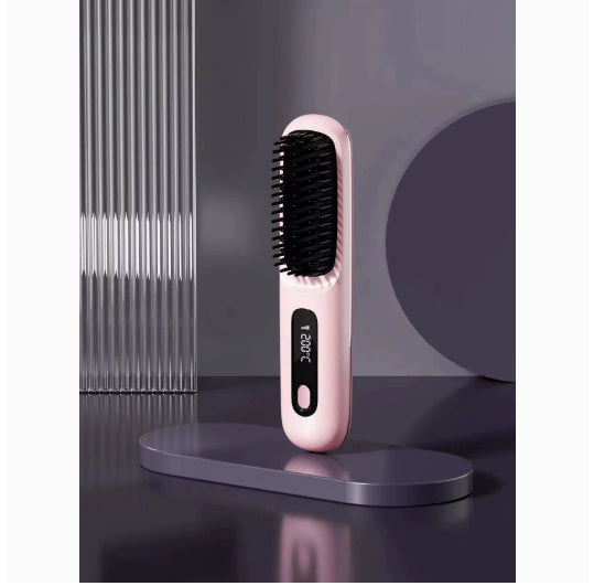 Wireless Hair Straightener Brush, Fast Heating, USB Rechargeable