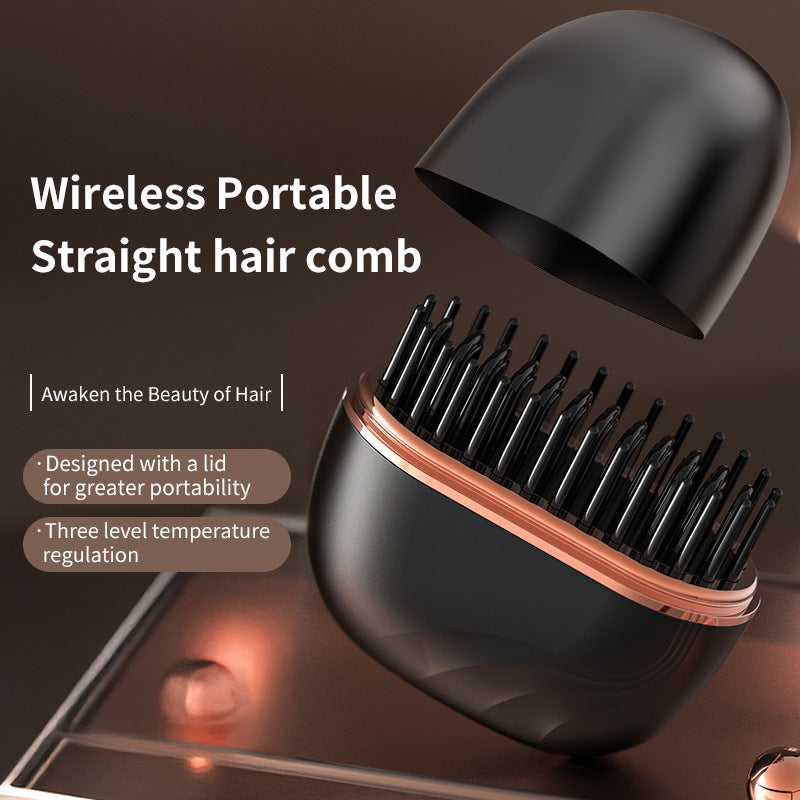 Mini Portable Hair Straightener Comb – Wireless & Safe