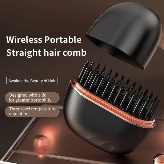 Mini Portable Hair Straightener Comb – Wireless & Safe