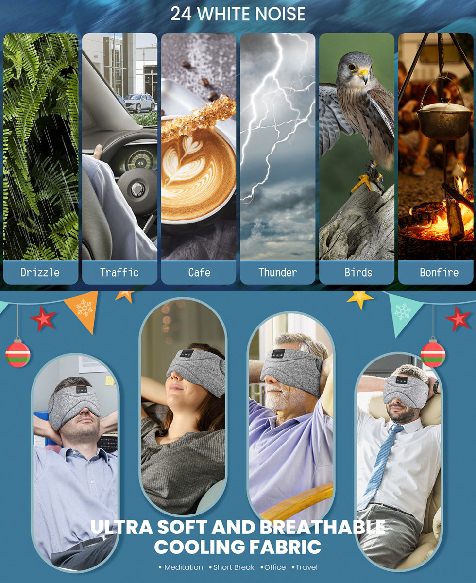 White Noise Sleep Mask – Relax & Rest Anywhere