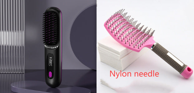 Wireless Hair Straightener Brush, Fast Heating, USB Rechargeable