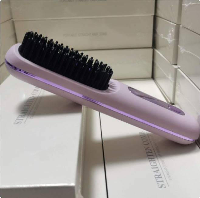 Wireless Hair Straightener Brush, Fast Heating, USB Rechargeable
