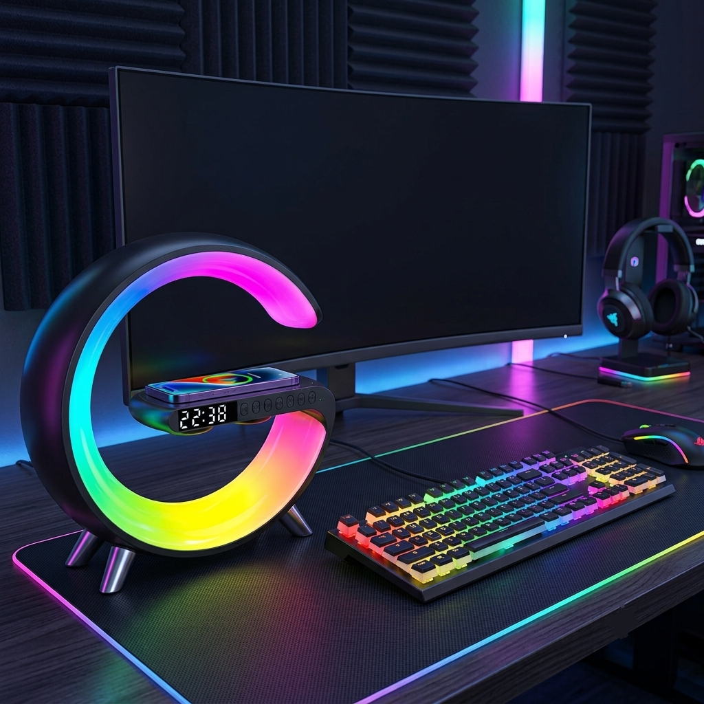 Smart RGB Lamp with Wireless Charger & Bluetooth Speaker