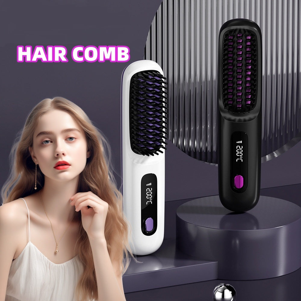 Hair Straightener Brush, Fast Heating, USB Rechargeable