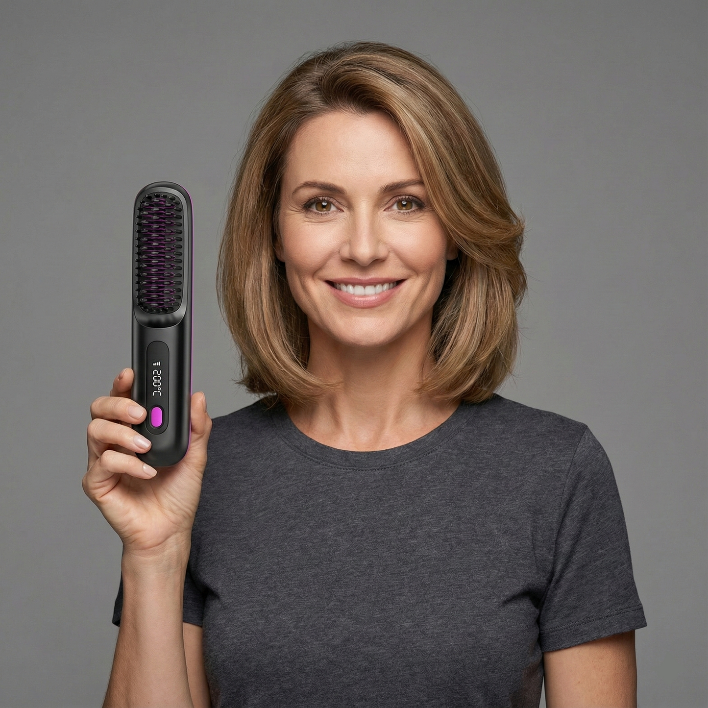 Hair Straightener Brush, Fast Heating, USB Rechargeable